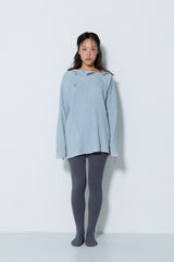 PIGMENT OVERSIZED WAFFLE HOODIE / BLUE