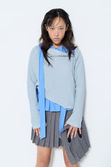 PIGMENT SLIM WAFFLE HOODIE / BLUE