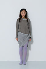 PIGMENT SLIM WAFFLE HOODIE / BROWN