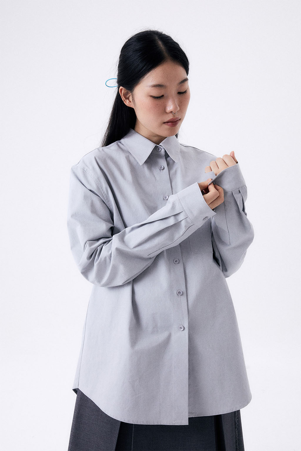 OVERSIZED POCKETS SHIRT 2 / CONCRETE