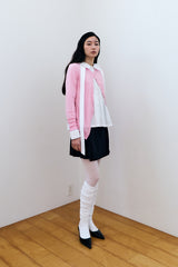 MODULAR RUFFLE CARDIGAN / PINK