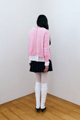MODULAR RUFFLE CARDIGAN / PINK