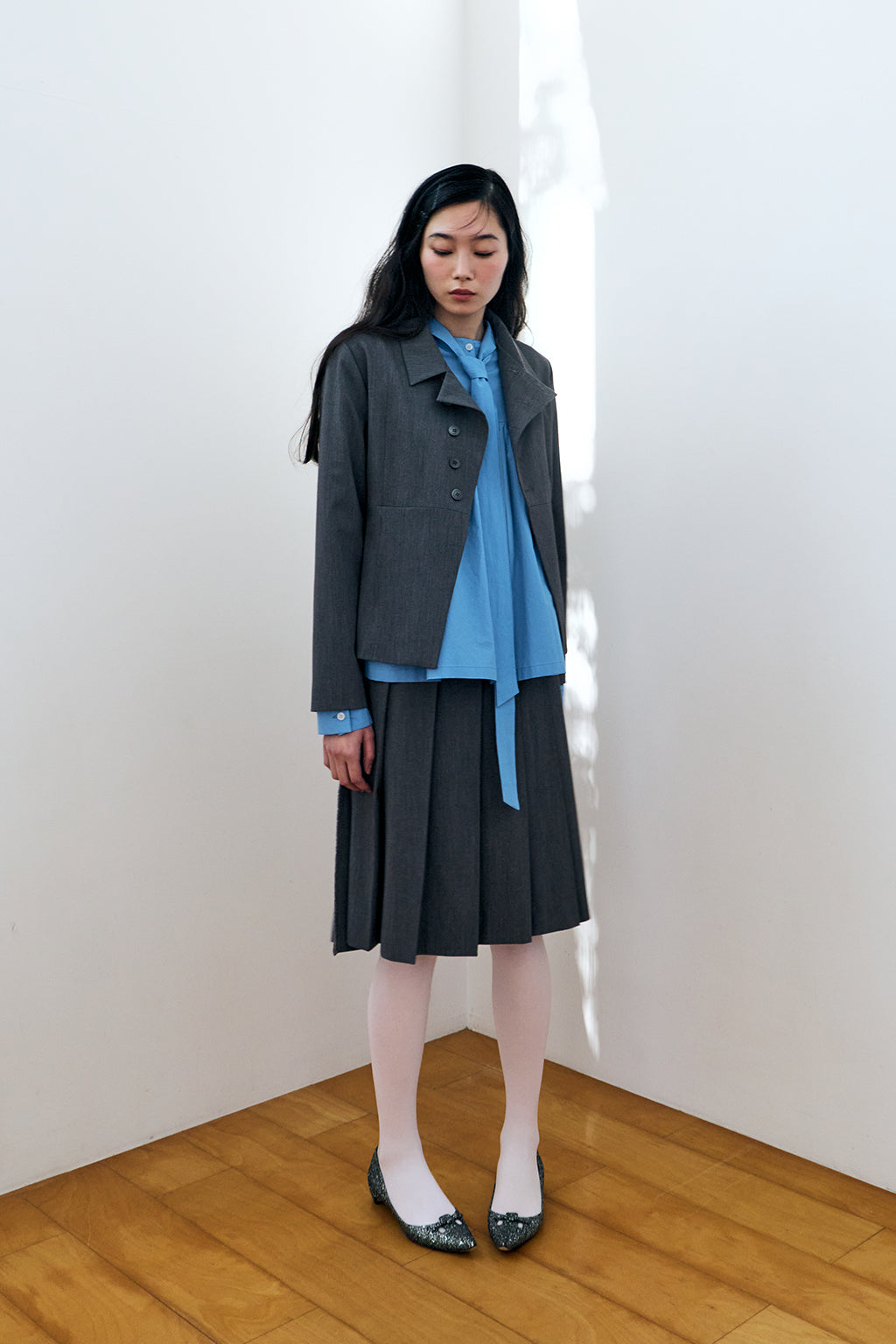 DOUBLE-BUTTON JACKET / GRAY