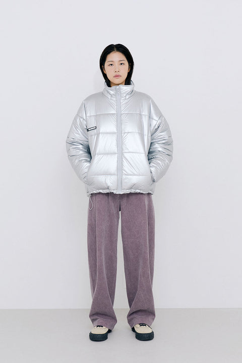 FOIL REVERSIBLE PADDING JACKET / SILVER