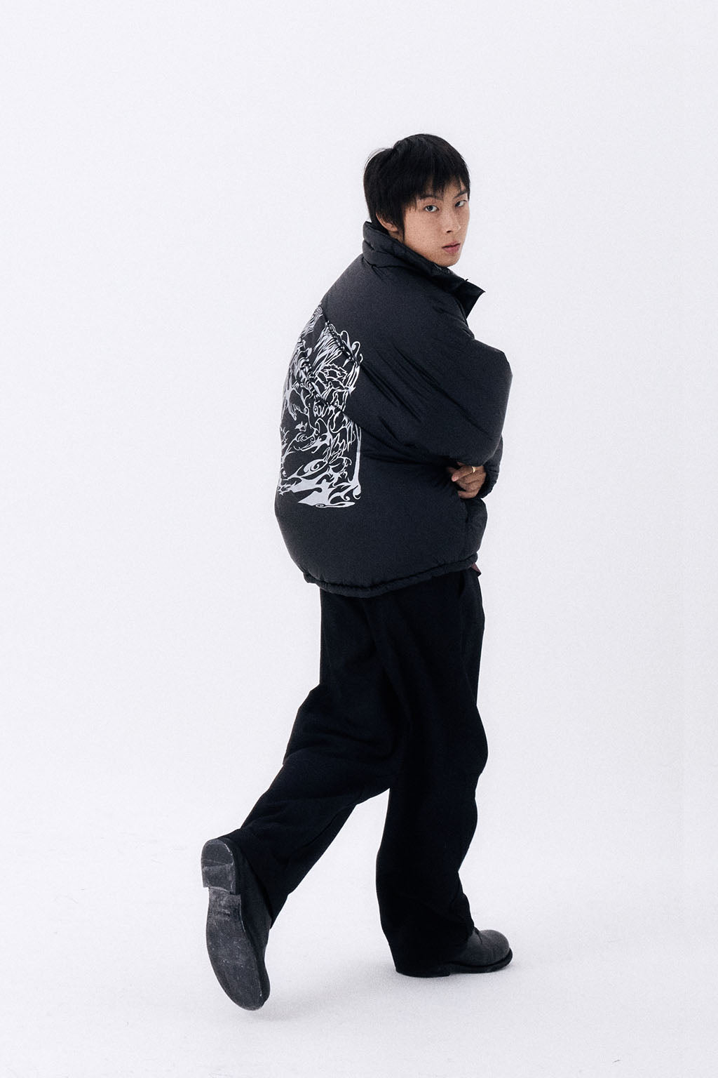 FOIL REVERSIBLE PADDING JACKET / BLACK