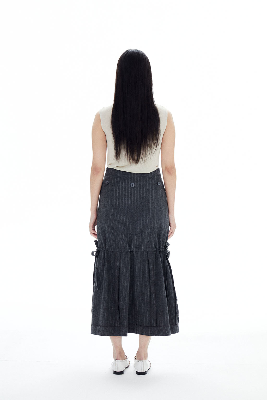 MULTIWAY STRIPED SKIRT / GRAY