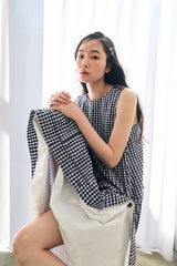 MULTIWAY CHECK DRESS / BLUE