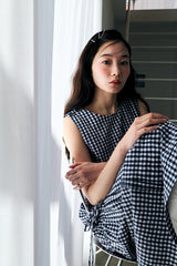 MULTIWAY CHECK DRESS / BLUE