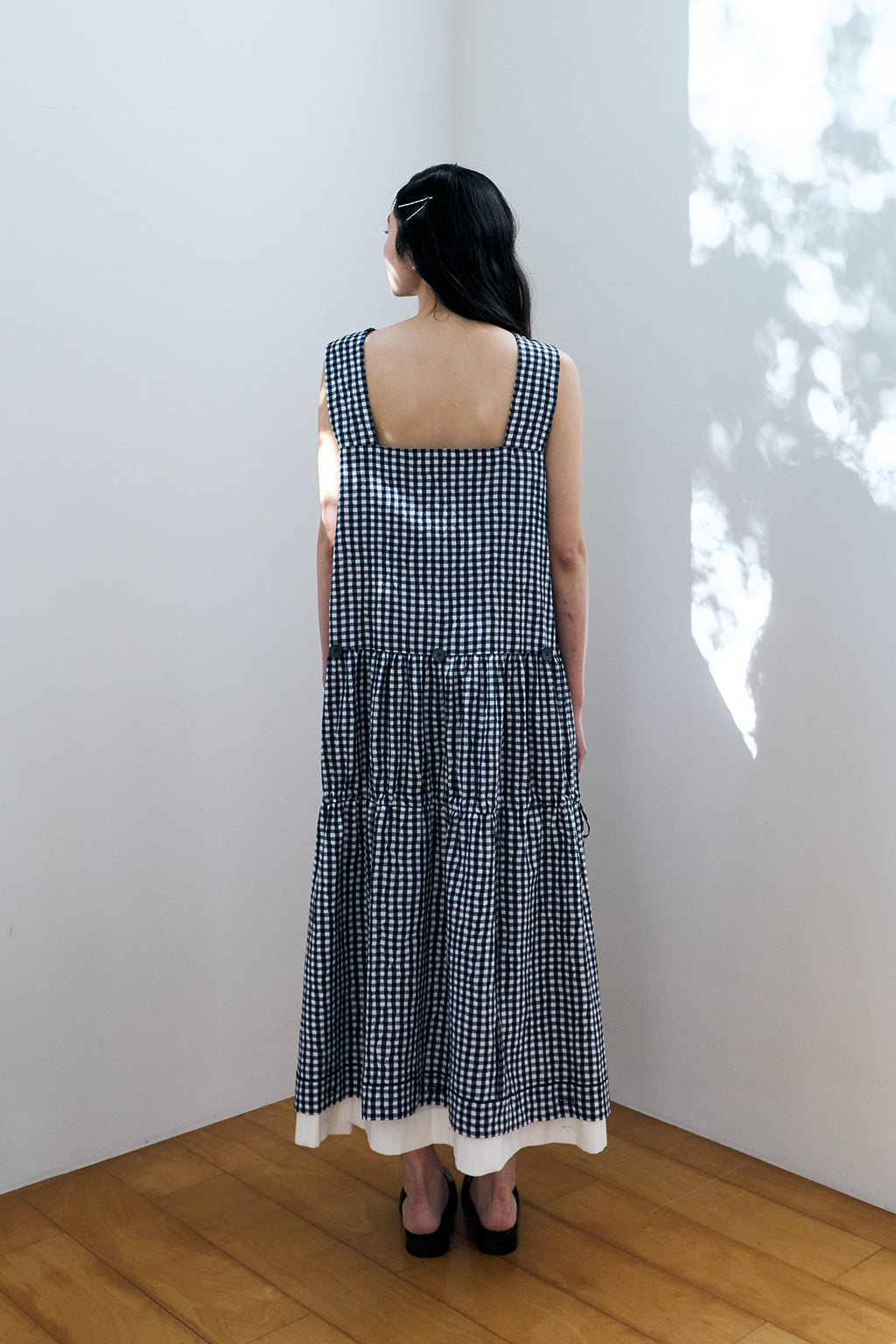 MULTIWAY CHECK DRESS / BLUE