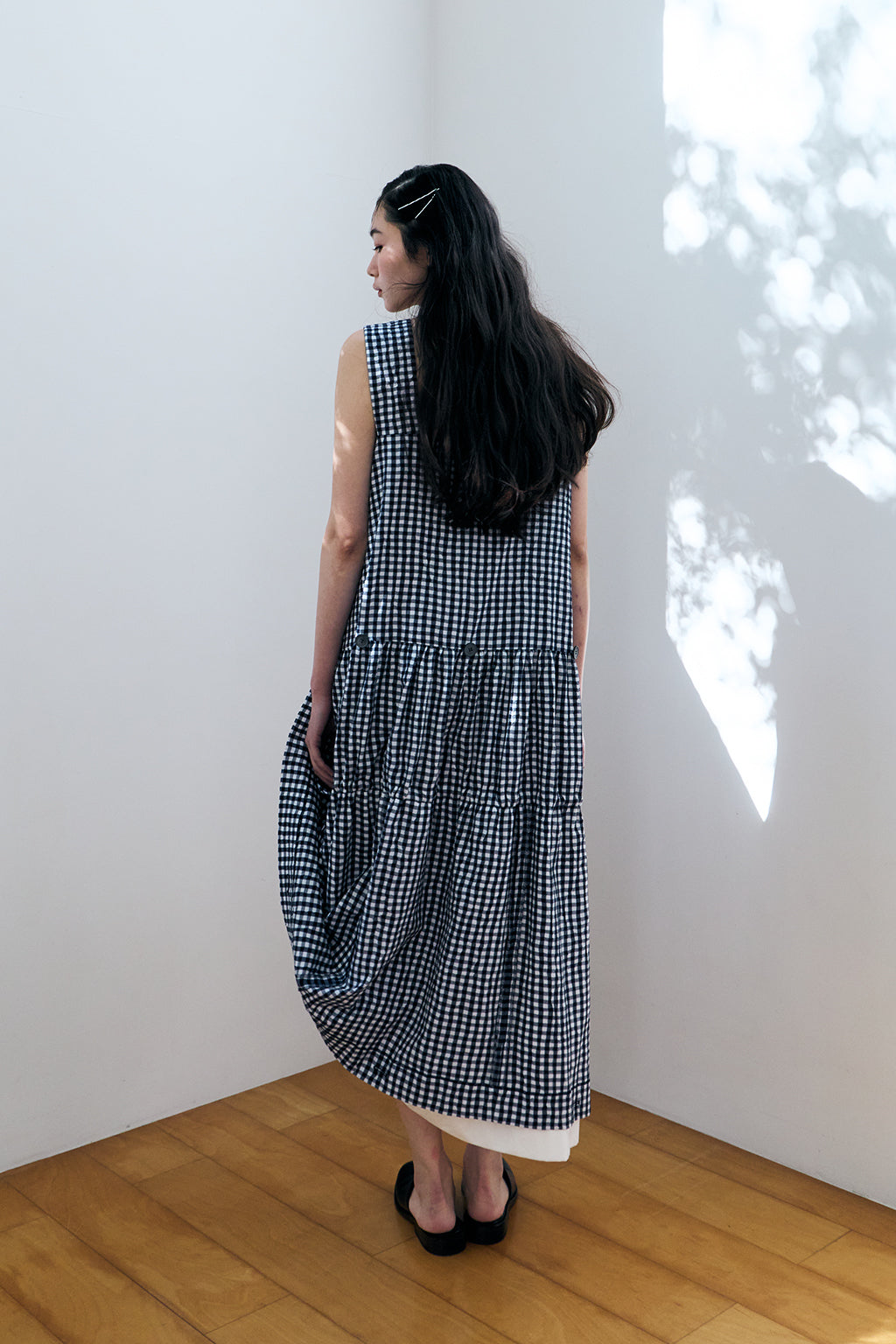 MULTIWAY CHECK DRESS / BLUE