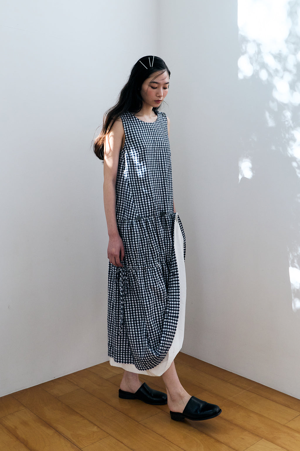 MULTIWAY CHECK DRESS / BLUE