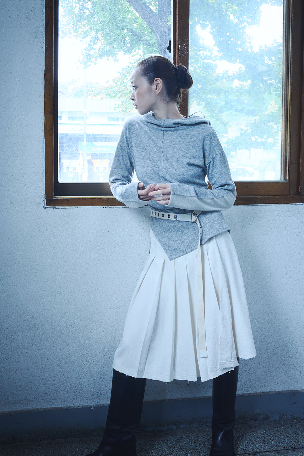 SIDE SLIT HOODIE / GRAY