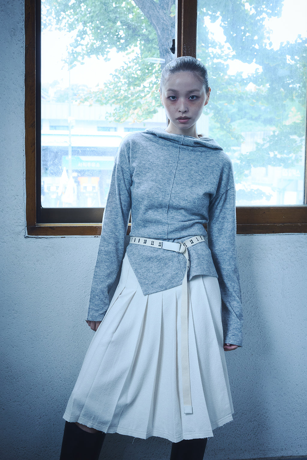 SIDE SLIT HOODIE / GRAY