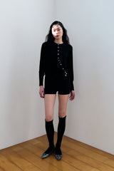 MODULAR RUFFLE CARDIGAN / BLACK