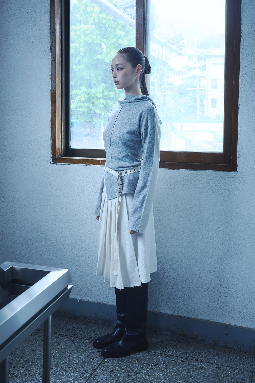 SIDE SLIT HOODIE / GRAY
