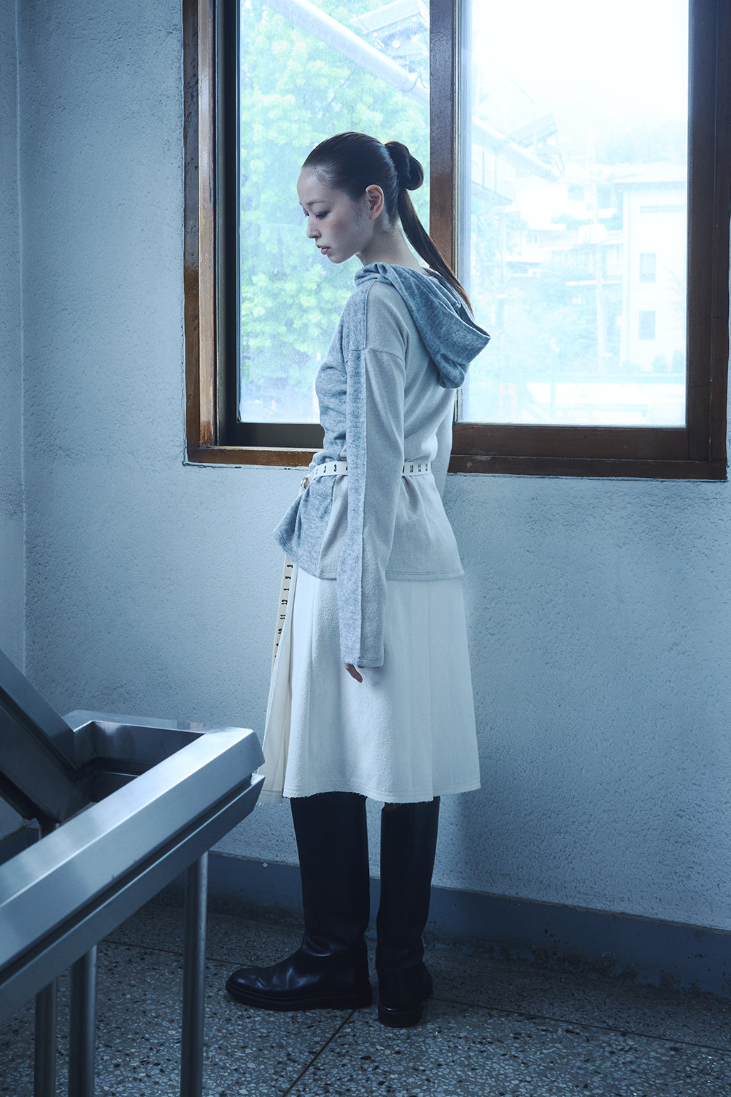 SIDE SLIT HOODIE / GRAY