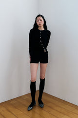 MODULAR RUFFLE CARDIGAN / BLACK