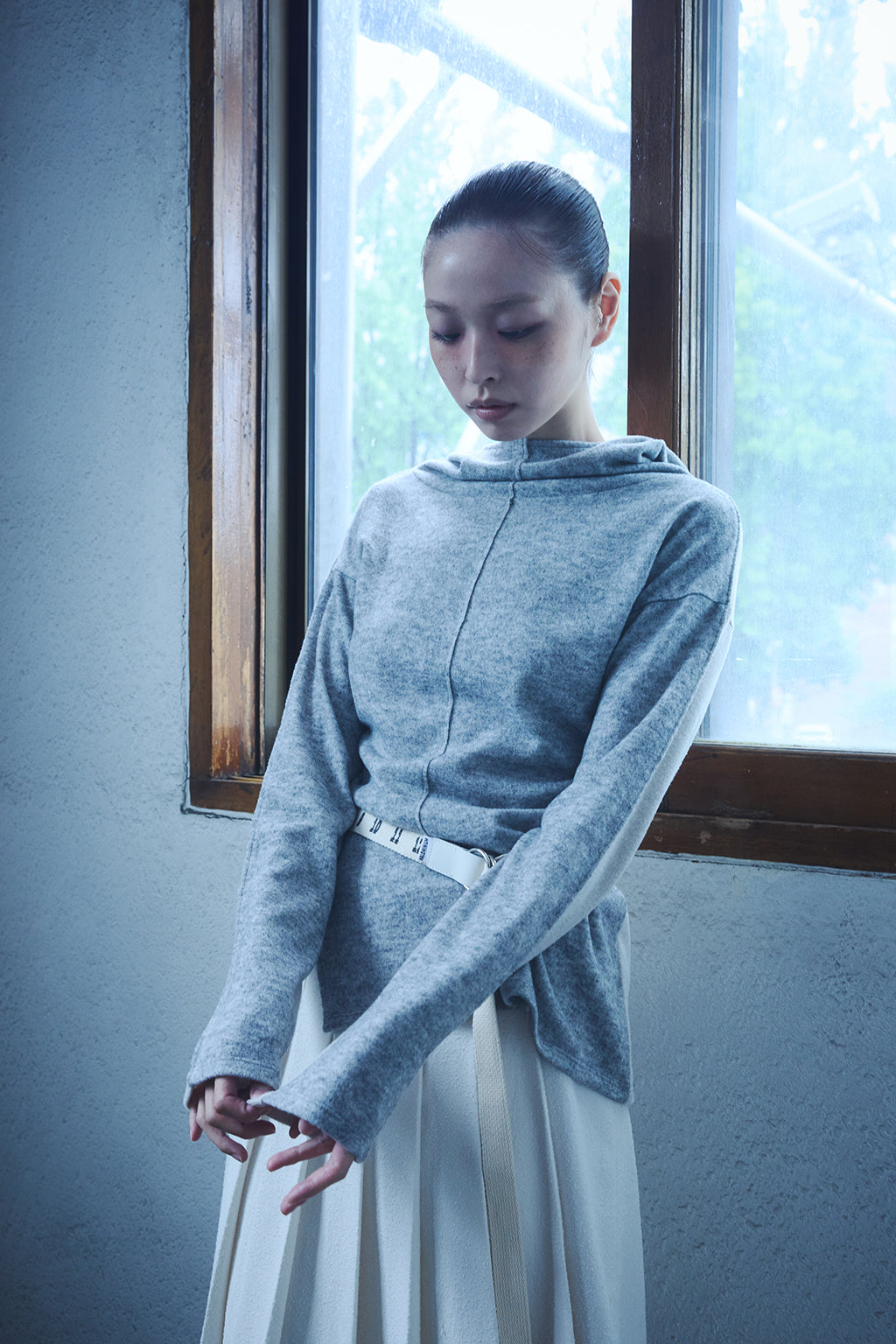 SIDE SLIT HOODIE / GRAY