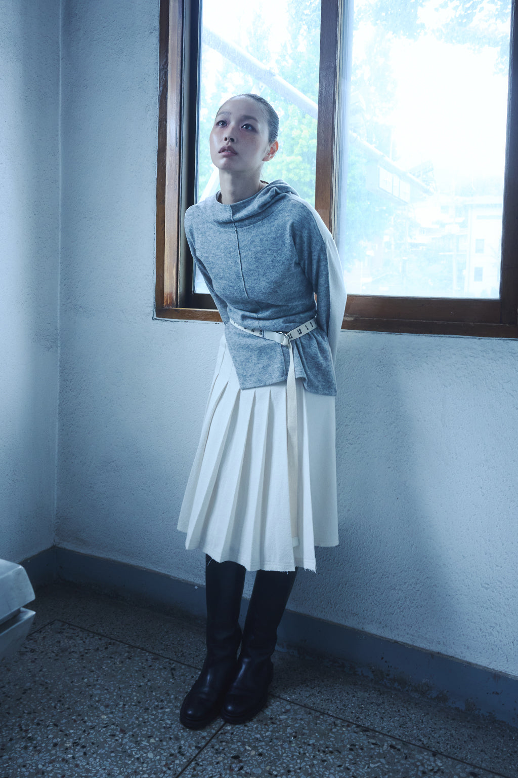 SIDE SLIT HOODIE / GRAY