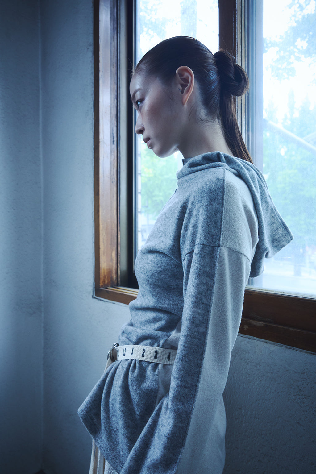 SIDE SLIT HOODIE / GRAY