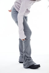 3 PARTS GATHERED LEGGINGS / GRAY