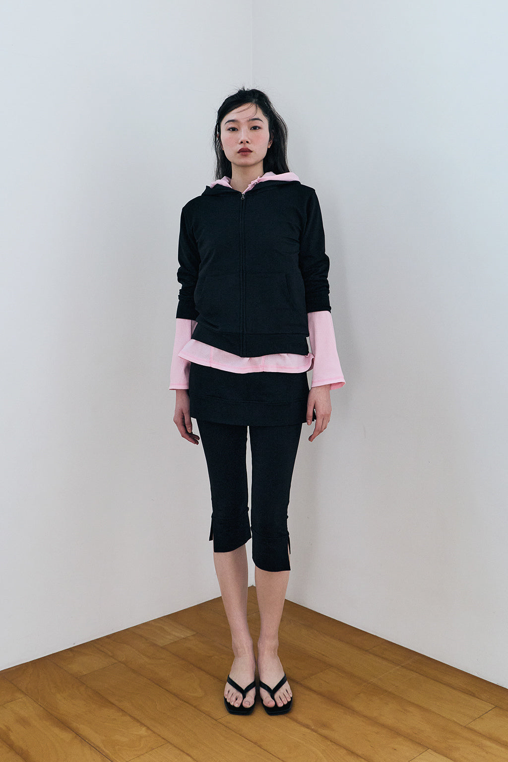 MODULAR SNAP HOODIE / BLACK