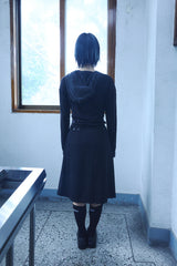 SIDE SLIT HOODIE / BLACK