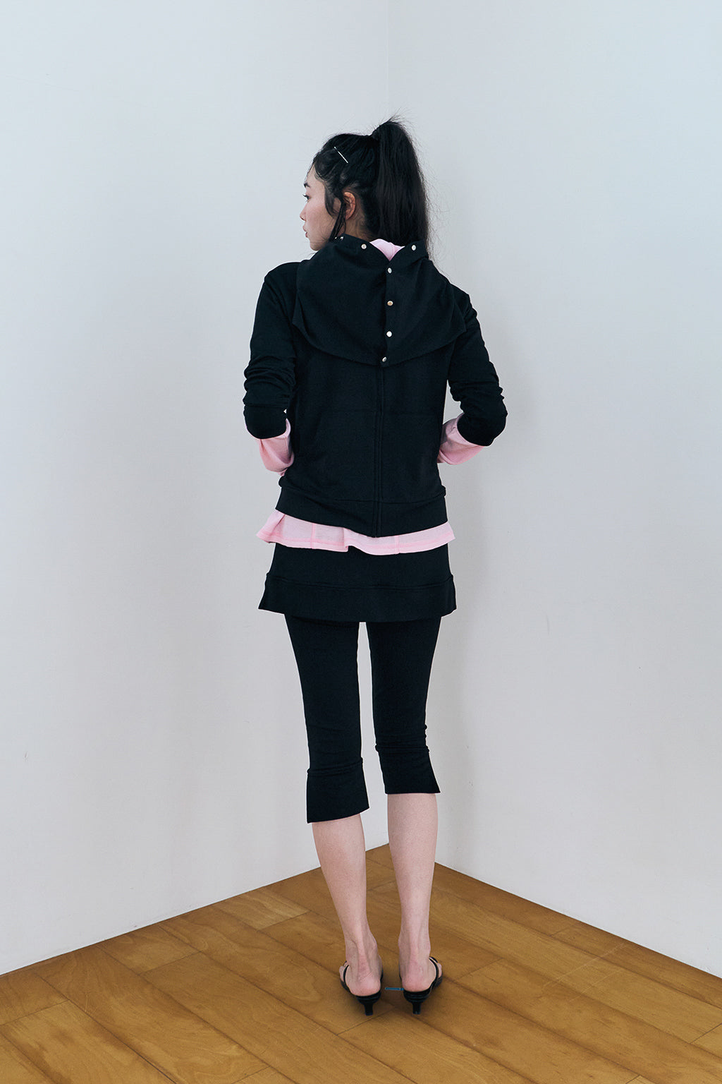 MODULAR SNAP HOODIE / BLACK