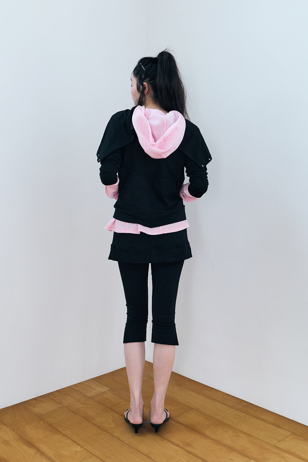 MODULAR SNAP HOODIE / BLACK