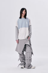 BUTTONS WRAP SKIRT / GRAY