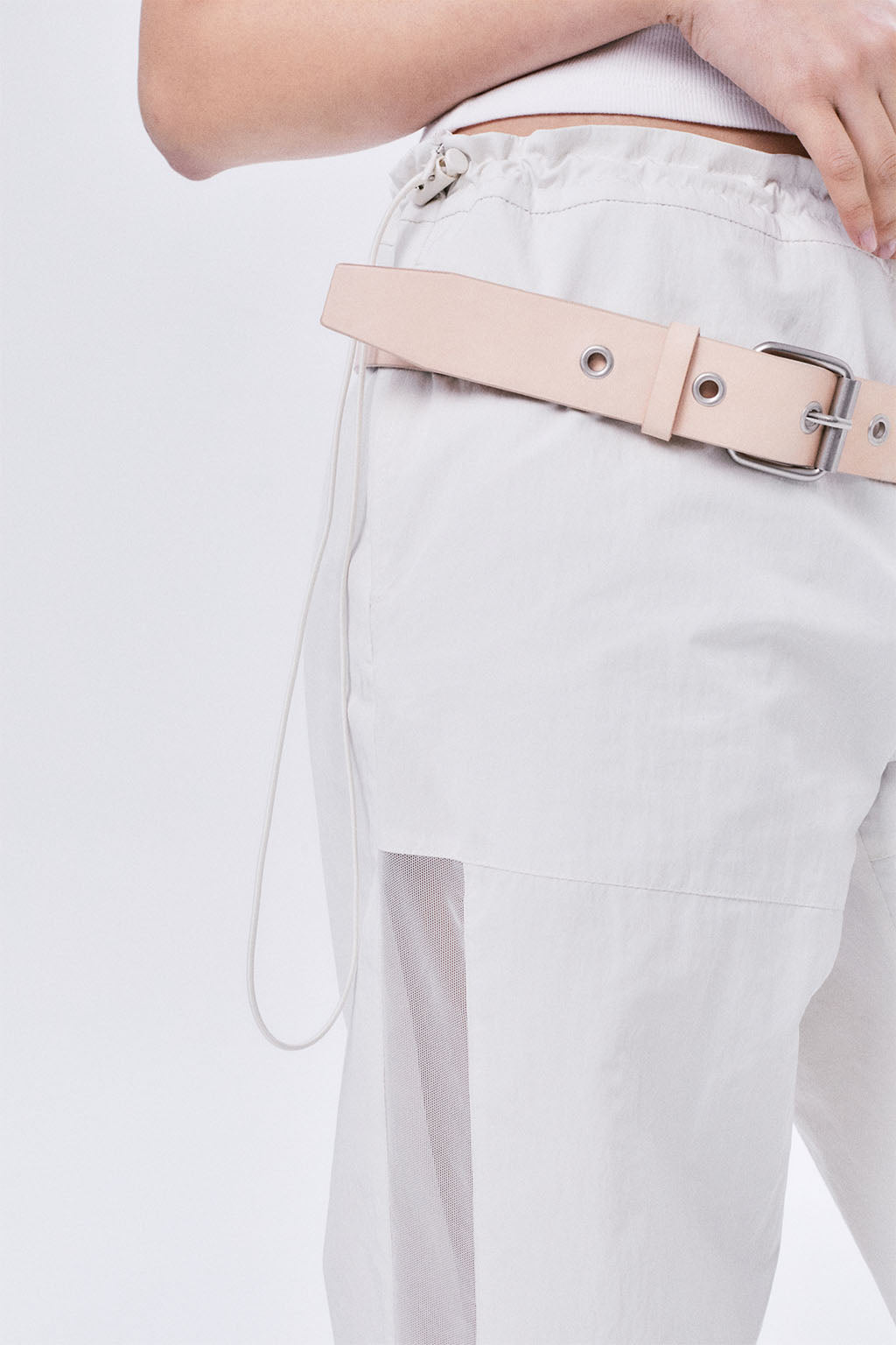 EYELET LEATHER BELT / NATURAL