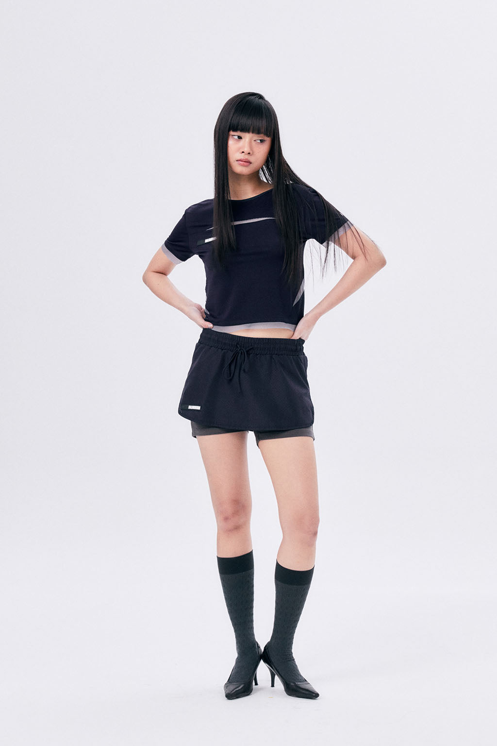 MESH SPORTS TEE / NAVY