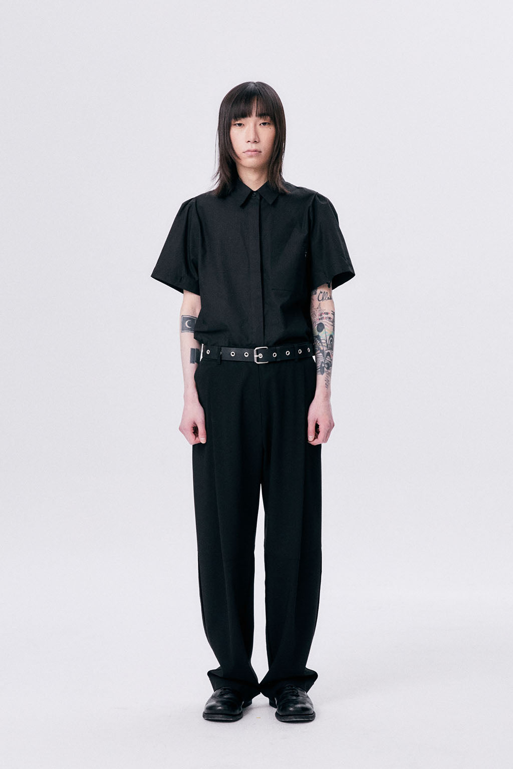 ONE TUCK WOOL PANTS 2 / BLACK