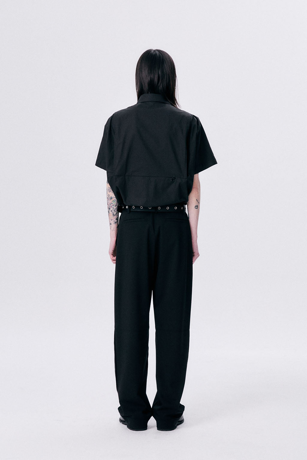 ONE TUCK WOOL PANTS 2 / BLACK