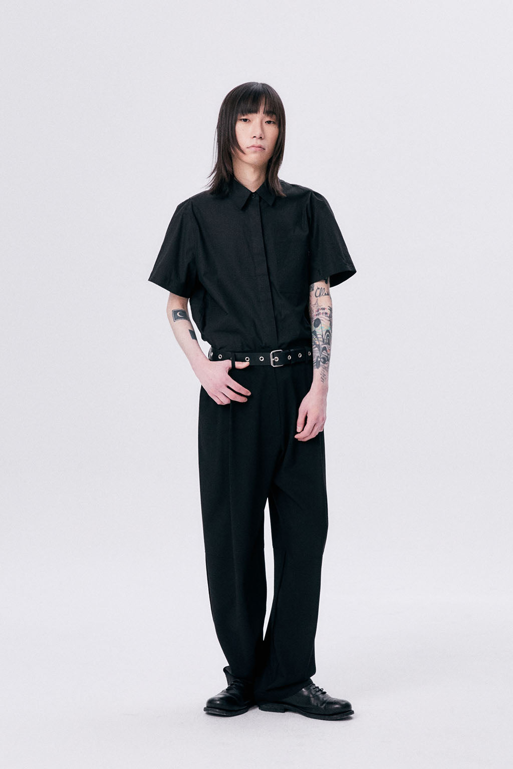 ONE TUCK WOOL PANTS 2 / BLACK