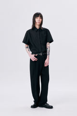 ONE TUCK WOOL PANTS 2 / BLACK