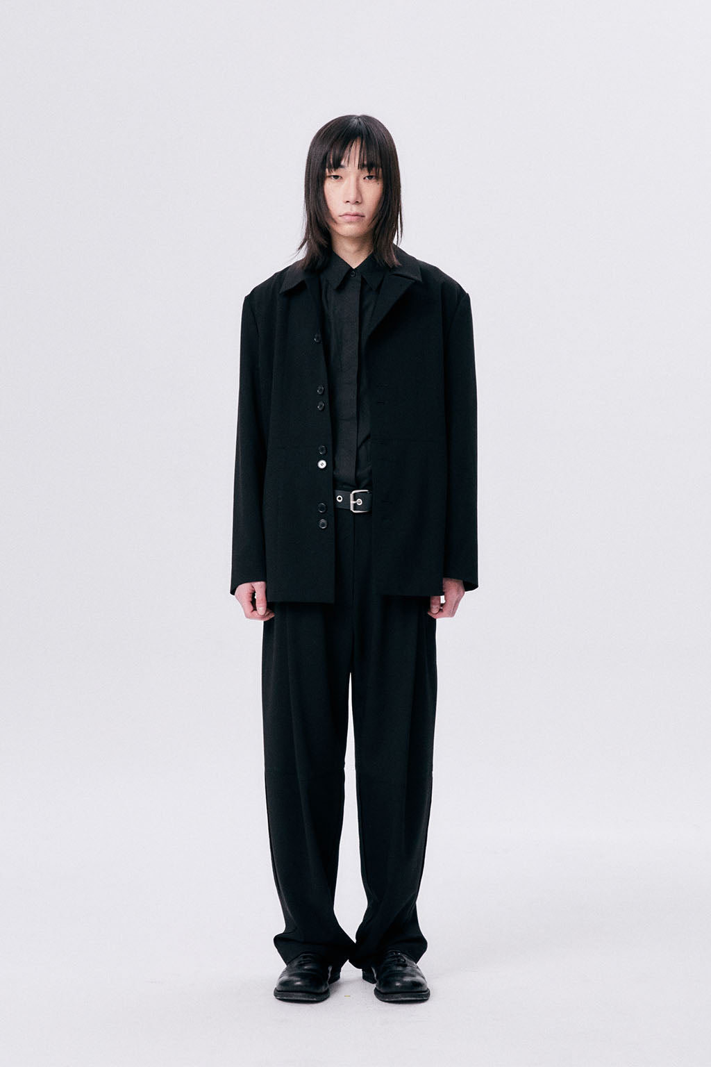 ONE TUCK WOOL PANTS 2 / BLACK