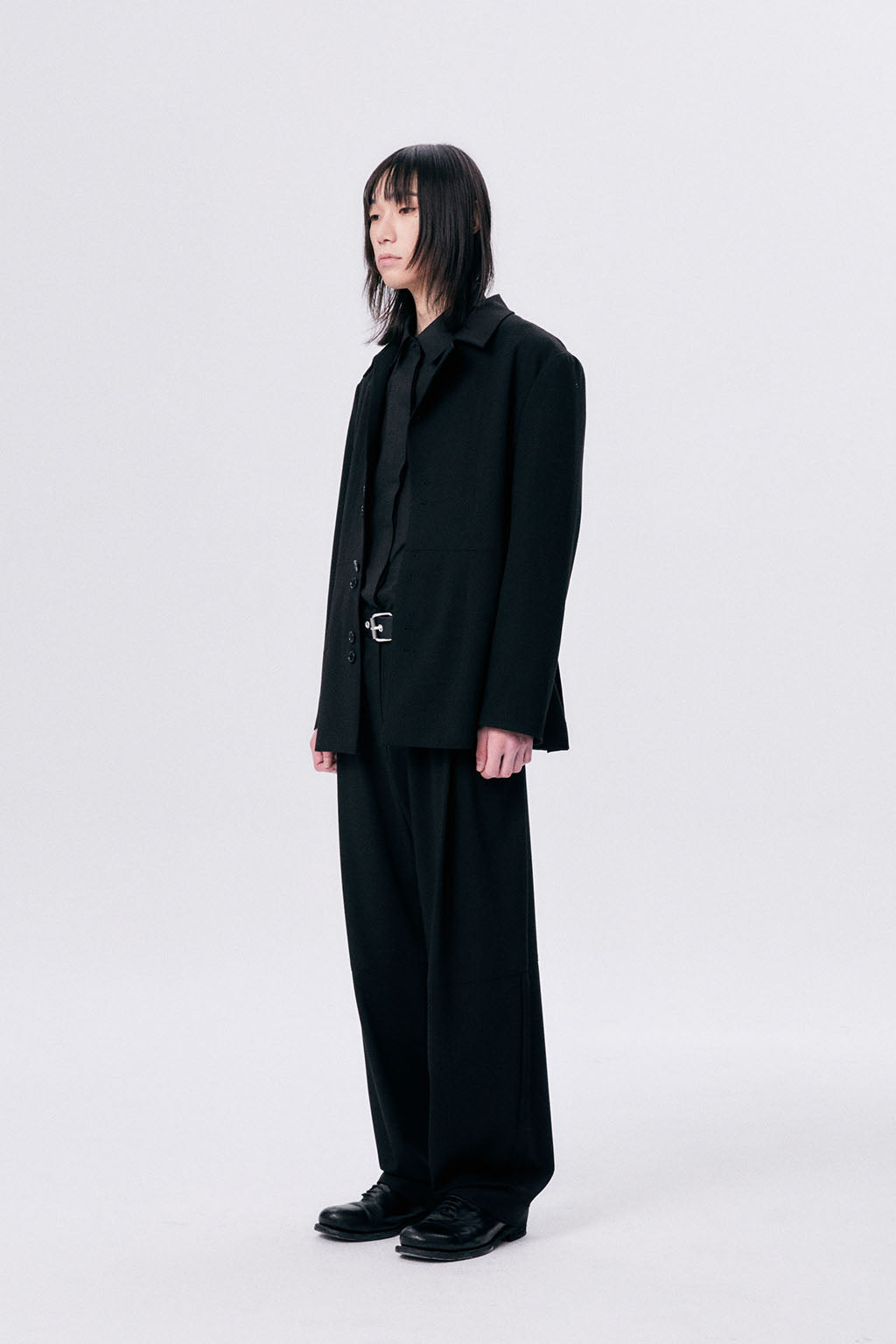 ONE TUCK WOOL PANTS 2 / BLACK