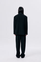 ONE TUCK WOOL PANTS 2 / BLACK