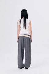 ONE TUCK WOOL PANTS 2 / GRAY