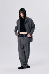 ONE TUCK WOOL PANTS 2 / GRAY