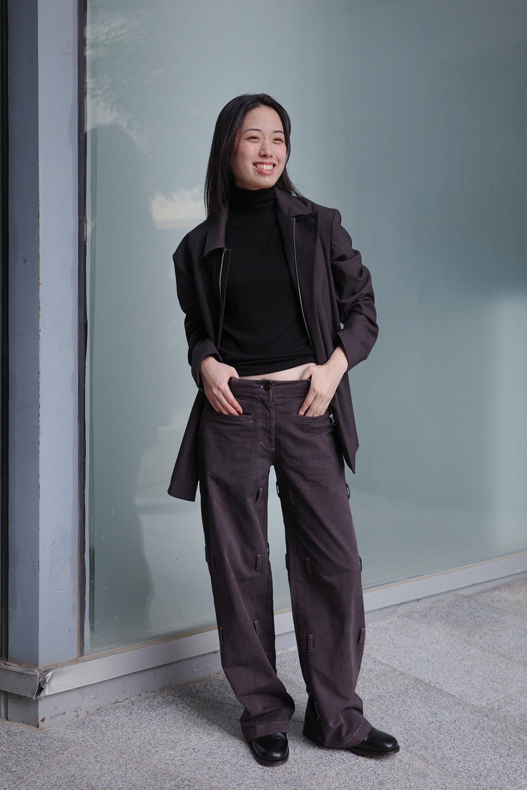 PIGMENT BUCKLE STRAPS PANTS / BROWN