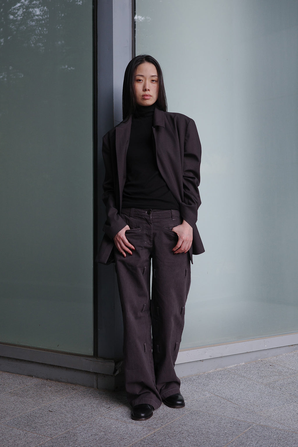 PIGMENT BUCKLE STRAPS PANTS / BROWN