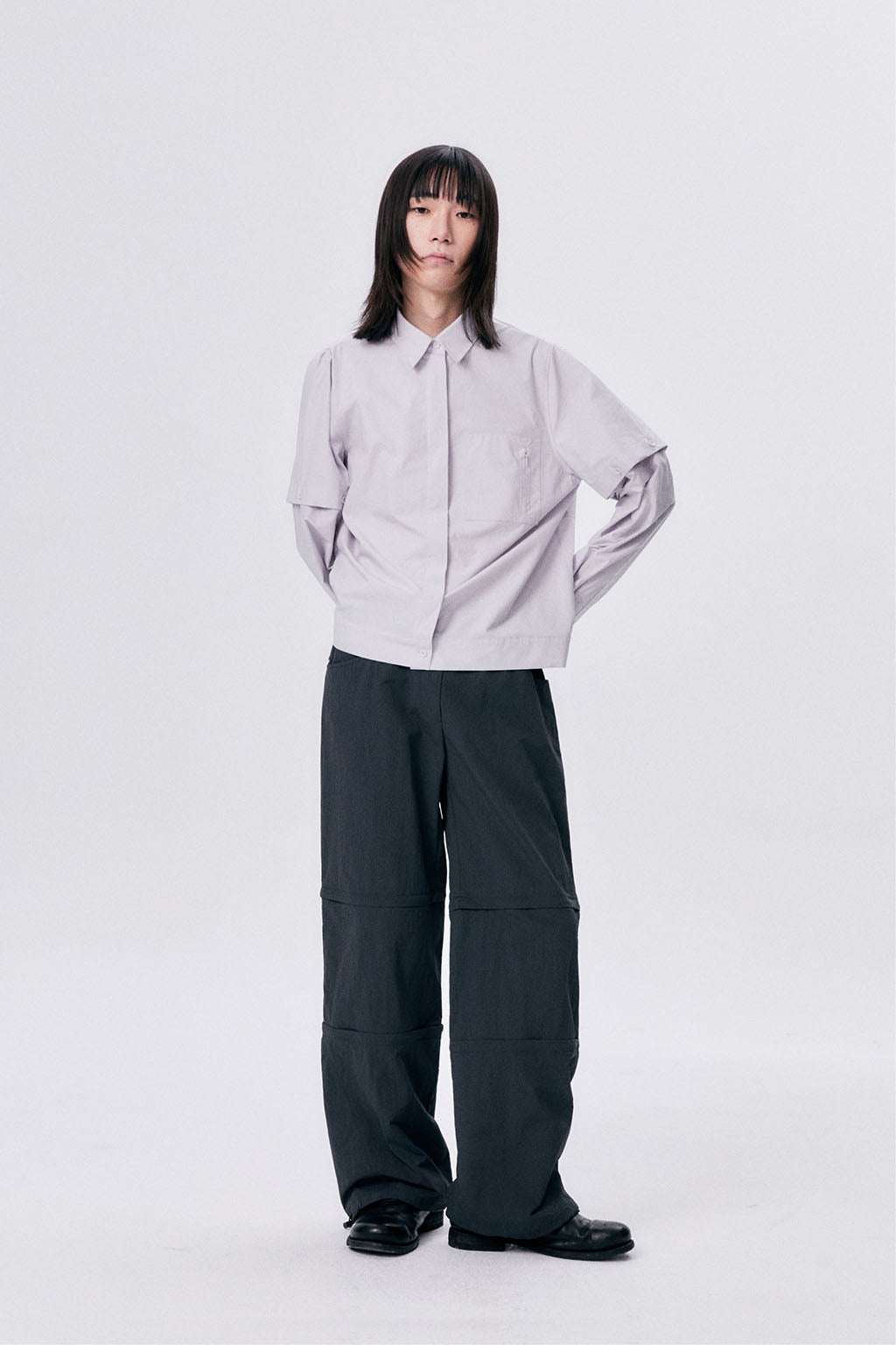 REFLECTED 3 PARTS PANTS / DARK GRAY