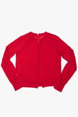 SHEER BUTTON CARDIGAN / RED