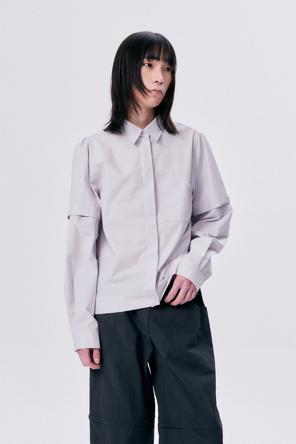 SHIRT JACKET / PALE PURPLE