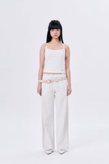 SIDE MESH ELASTIC STRING PANTS / ECRU