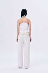 SIDE MESH ELASTIC STRING PANTS / ECRU