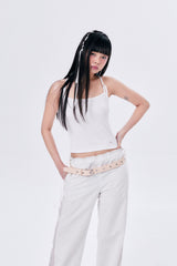 SIDE MESH ELASTIC STRING PANTS / ECRU