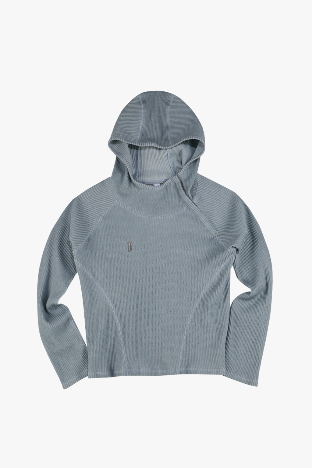 PIGMENT SLIM WAFFLE HOODIE / BLUE